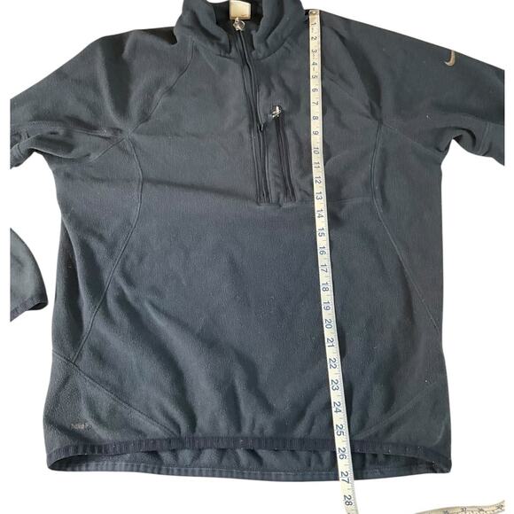 Nike- Fit Mens Navy Blue Quarter Zip Fleece Pullover Size Medium Warm Long Sleev - Picture 8 of 9